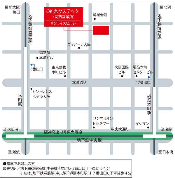 関西営業所の地図